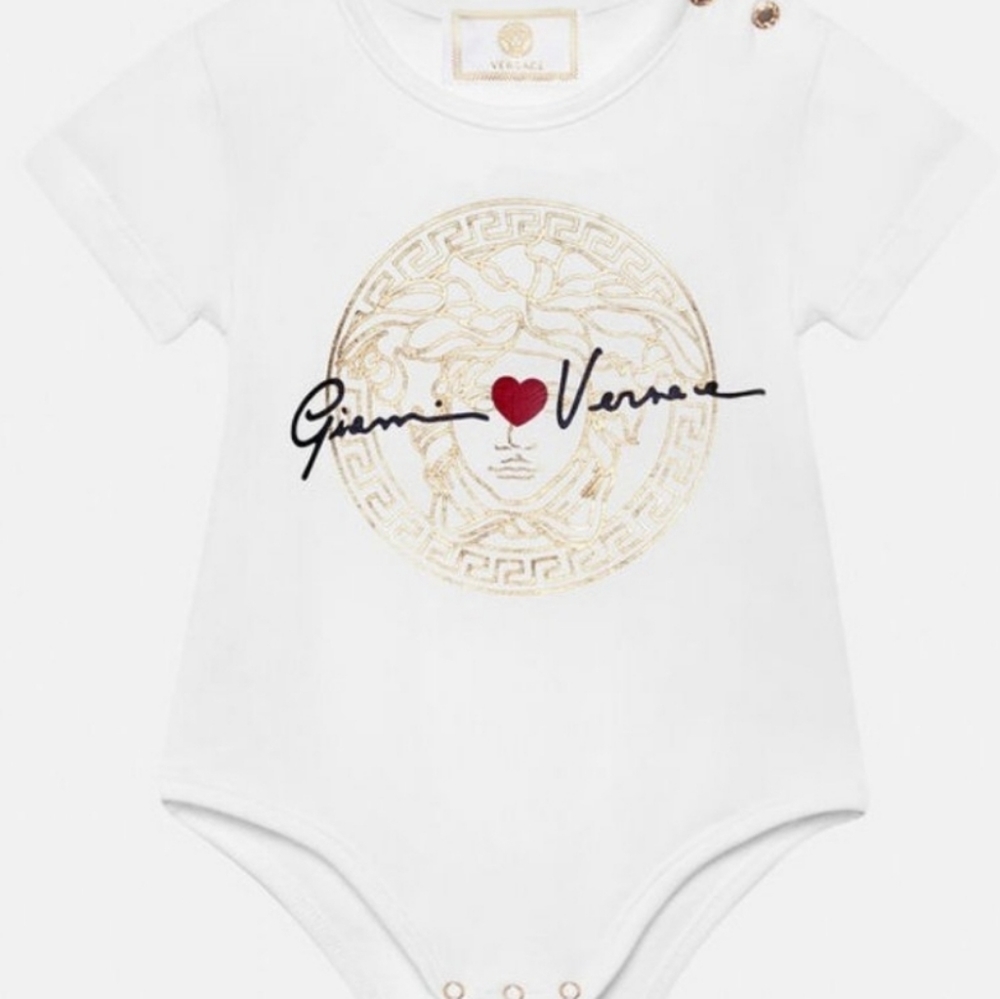 Brand NWT VERSACE GV Signature Medusa Logo Bodysuit 9-12M